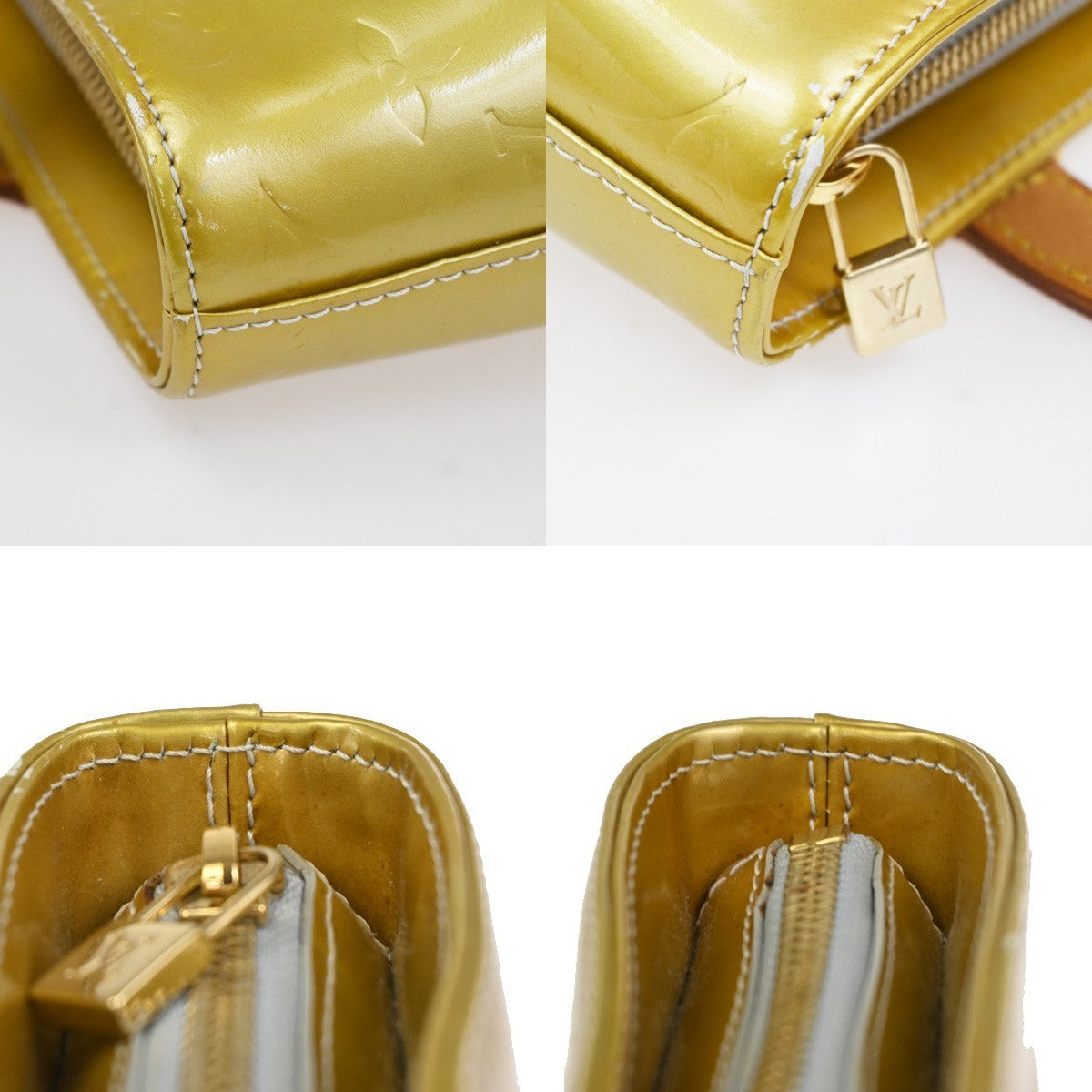 LOUIS VUITTON Houston Shoulder Bag Monogram Vernis Leather Yellow M91053 62CA852