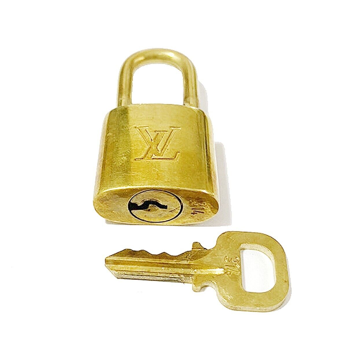 LOUIS VUITTON LV 10 SET PADLOCK KEY CHARM CADENA GOLD-PLATED FRANCE 35MS991