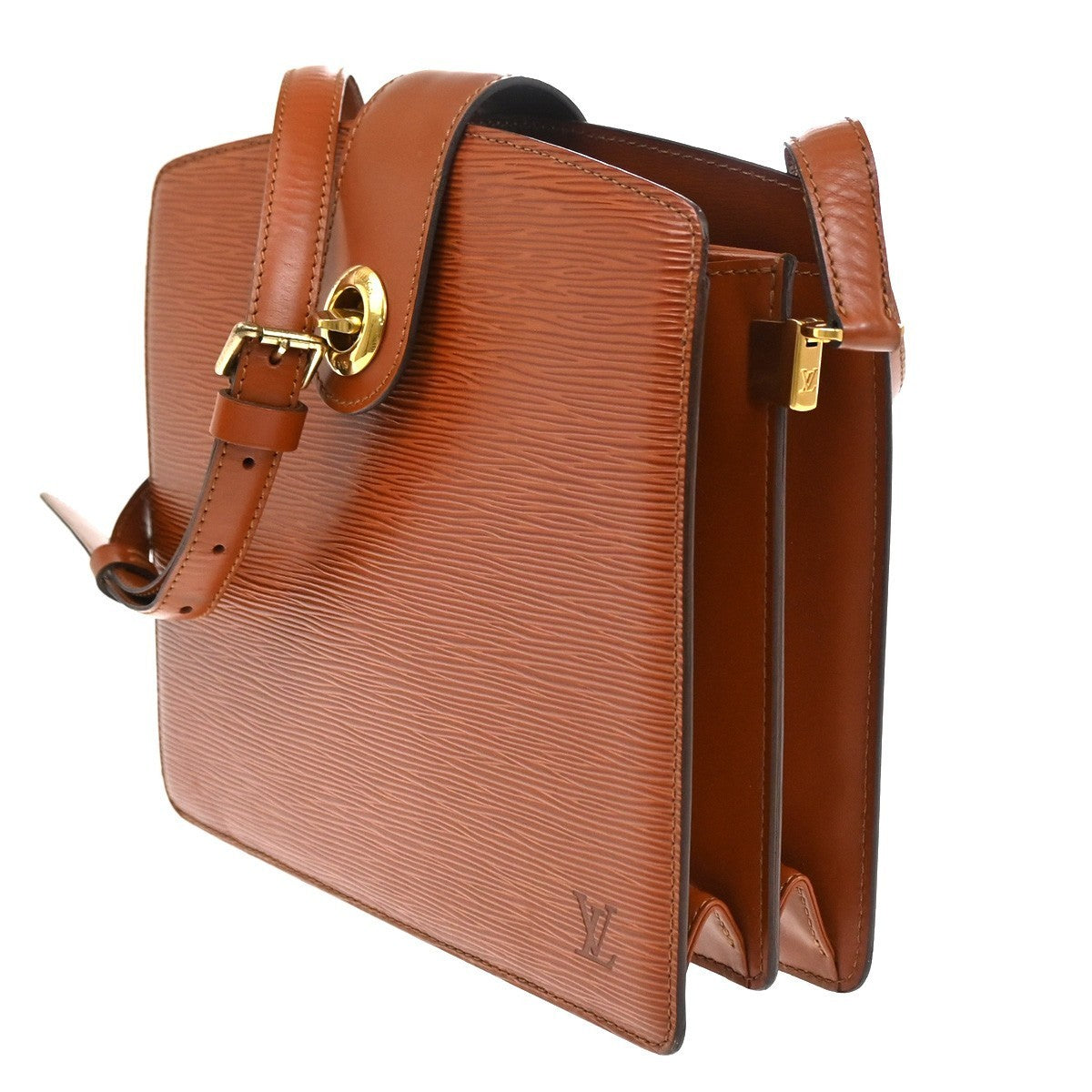 LOUIS VUITTON LV Capucines Shoulder Bag Epi Leather Brown France M52347 34CA462