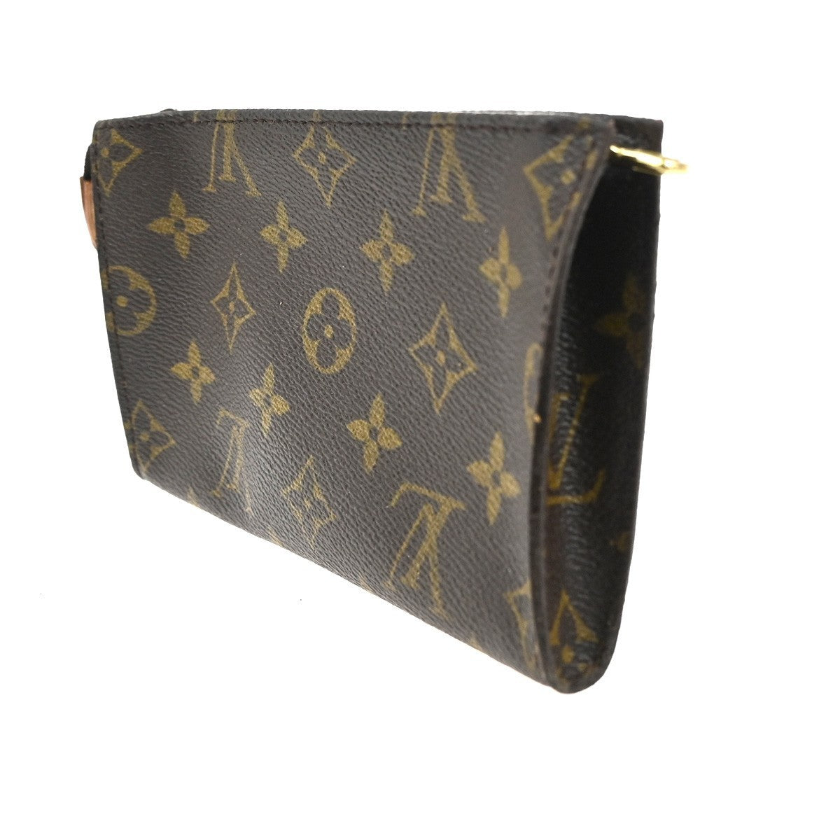 LOUIS VUITTON Logo BUCKET PM Pouch Bag Monogram Leather Brown USA 05TA488