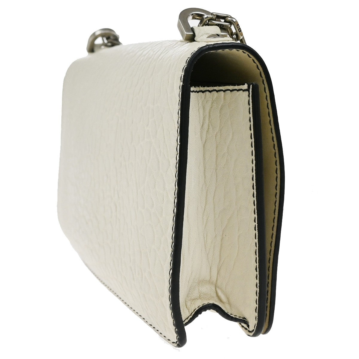 CHRISTIAN DIOR J'Adior Flap Chain Shoulder Bag Leather Mosaic White SHW 21YH799