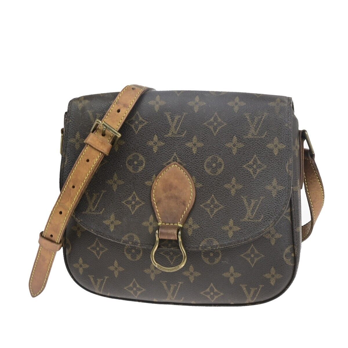 LOUIS VUITTON Saint Cloud GM Shoulder Bag Monogram Leather Brown M51242 31HC015