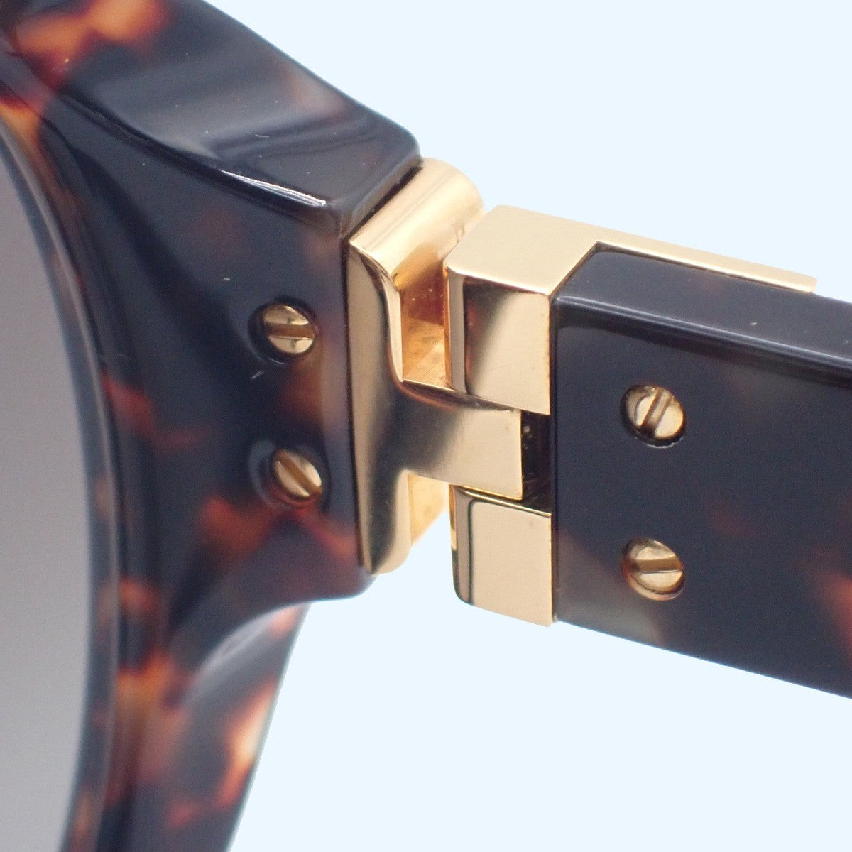 LOUIS VUITTON Sun Glasses Eye Wear Metal Plastic Gold Brown Italy Z0255E 30KC953