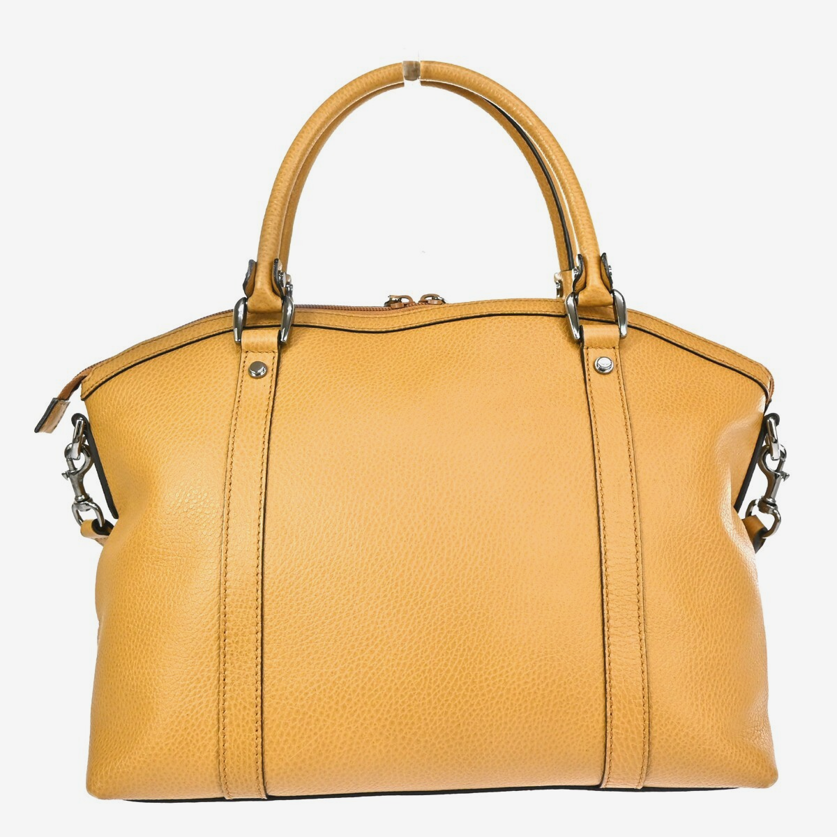 GUCCI GG Interlocking Charm 2Way Shoulder Hand Bag Leather Beige Silver 84KB518