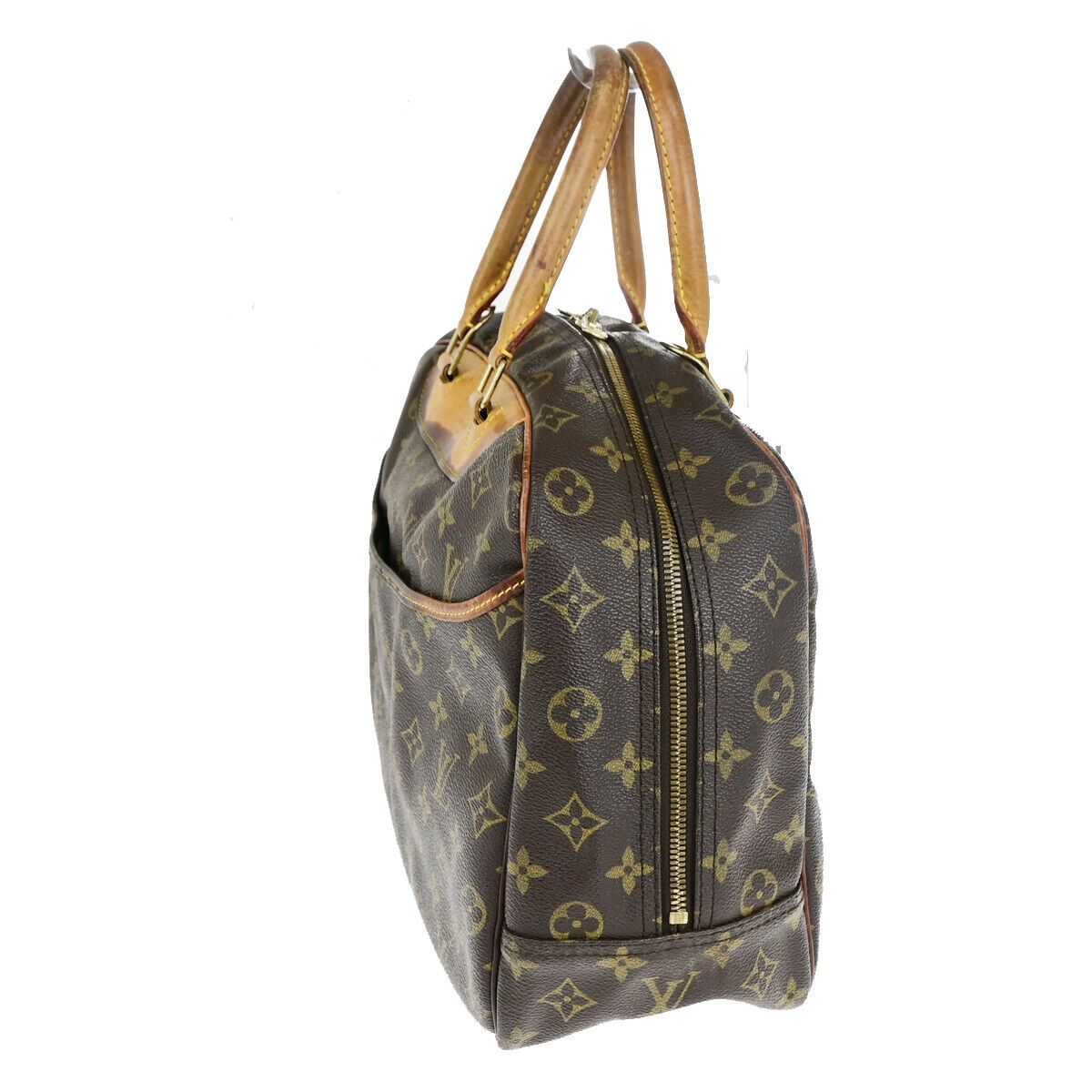 LOUIS VUITTON LV Logo Deauville Hand Bag Monogram Leather Brown M47270 64YG526