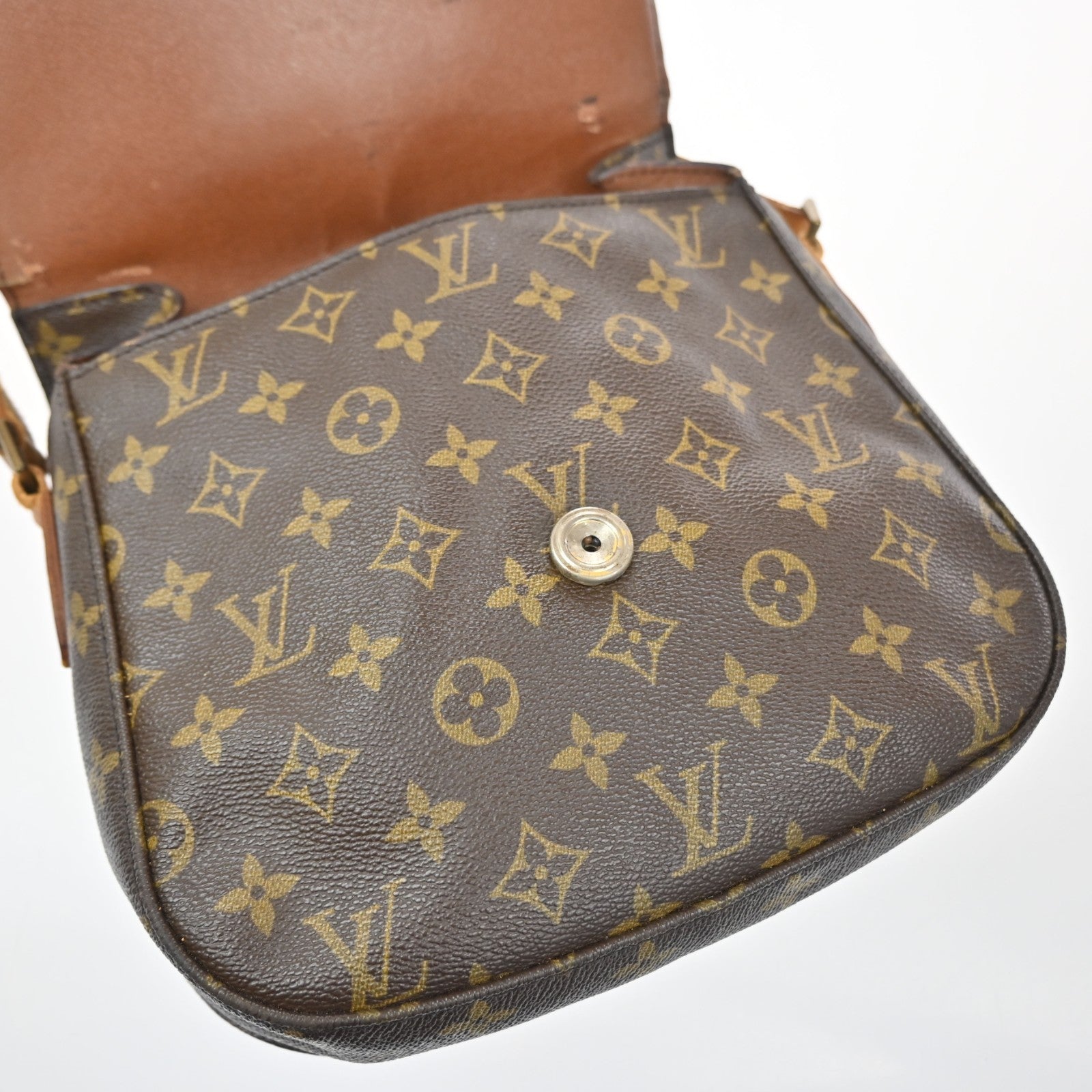LOUIS VUITTON Saint Cloud GM Shoulder Bag Monogram Leather Brown M51242 80MA658
