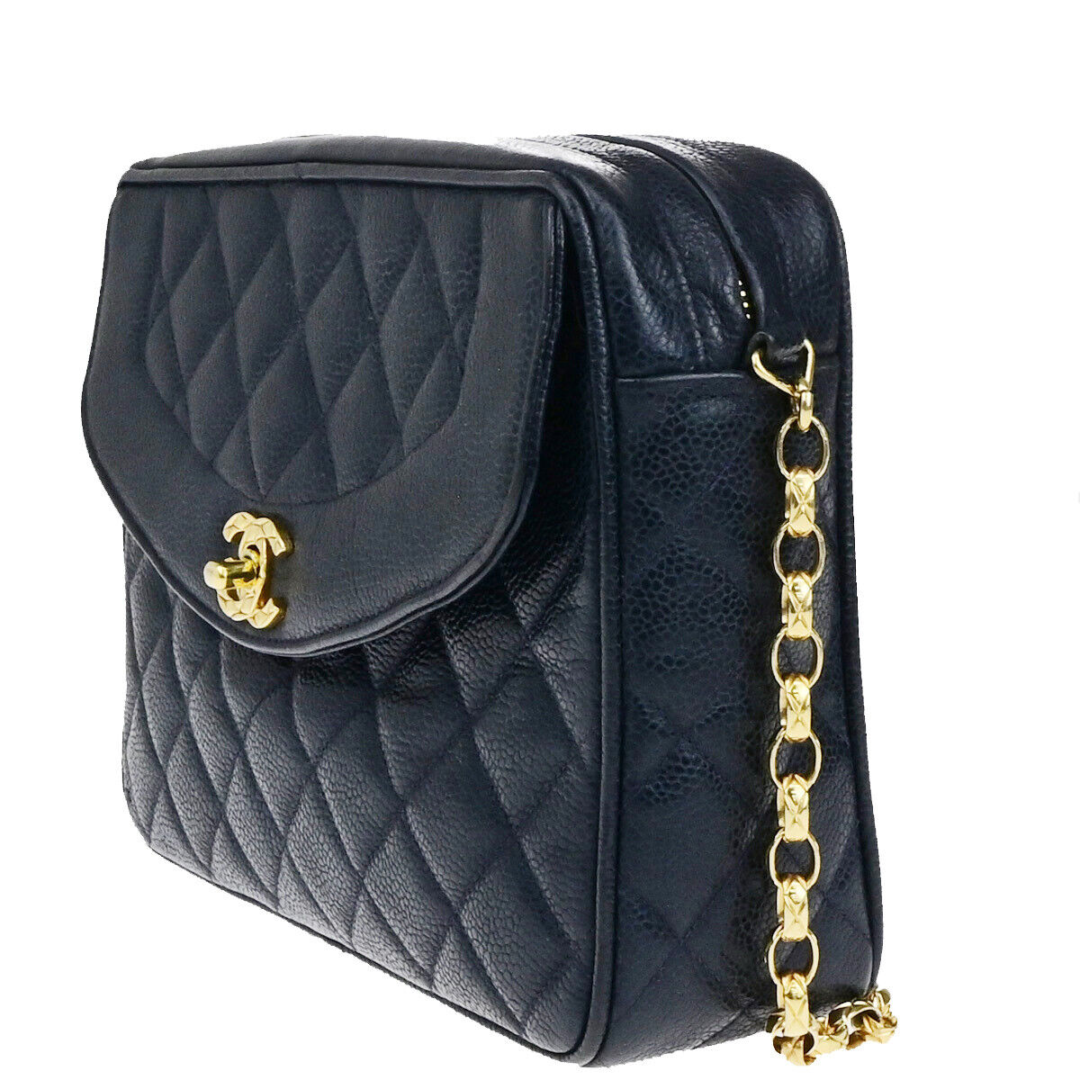 CHANEL CC Matelasse Chain Shoulder Bag Grained Calfskin Leather BE GHW 652RK769