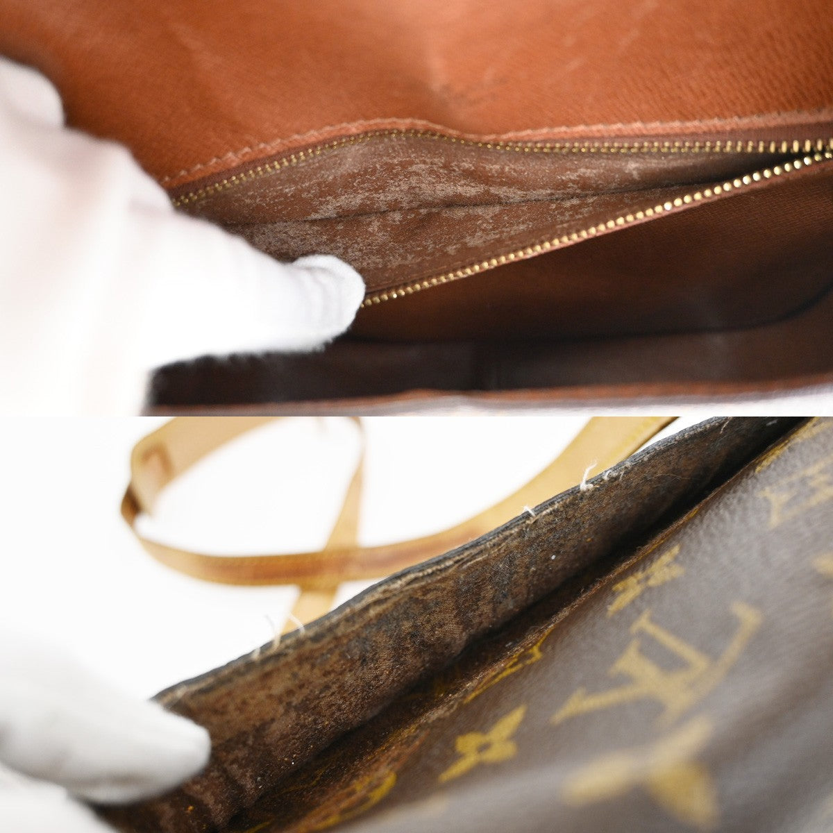 LOUIS VUITTON Saint Cloud GM Shoulder Bag Monogram Leather Brown M51242 66YJ074
