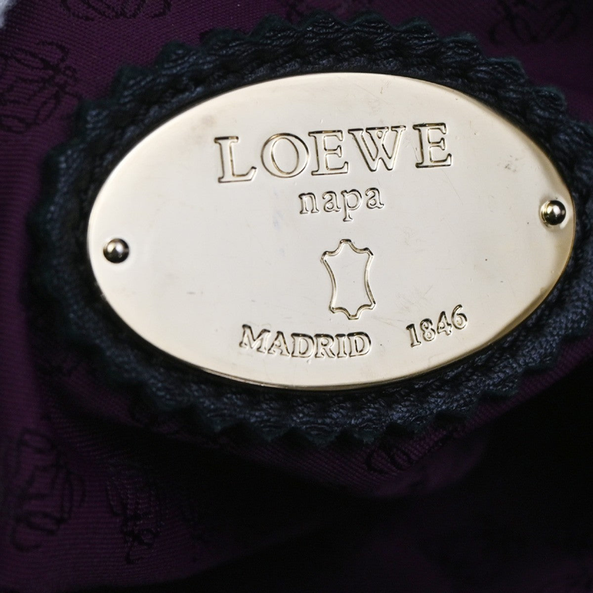 LOEWE ANAGRAM Logo Shoulder Hand Bag Nappa Leather Black GHW Spain 75RL779