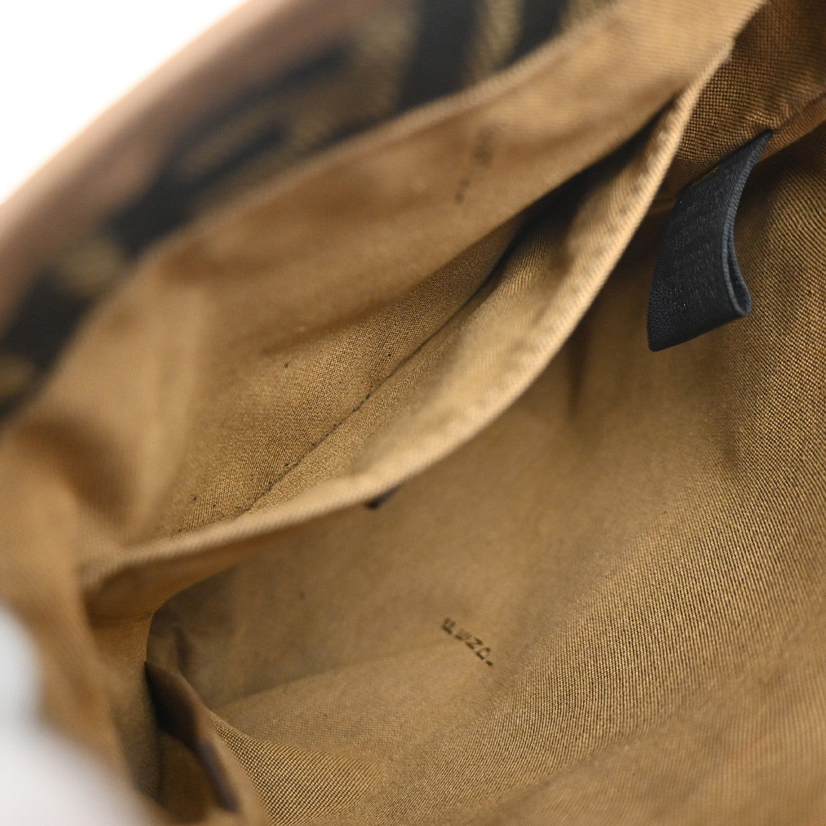 FENDI FF Logo Zucca Pattern Shoulder Bag Canvas Leather Khaki GHW Italy 71MA559