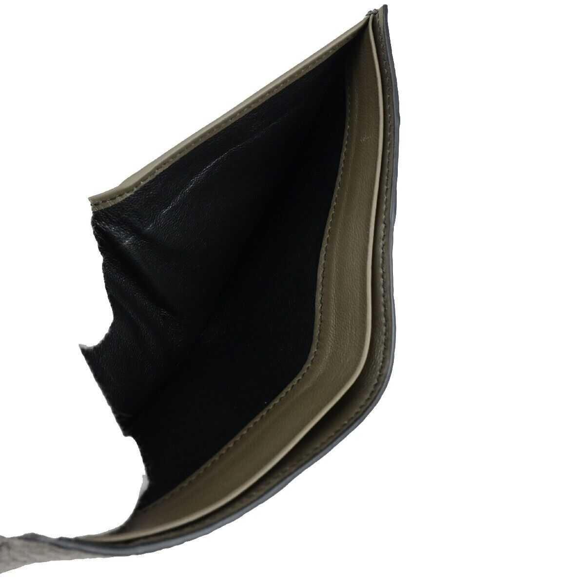 BOTTEGA VENETA Logo Compact Bifold Wallet Exotic Leather Gray Blue Italy 68EC004