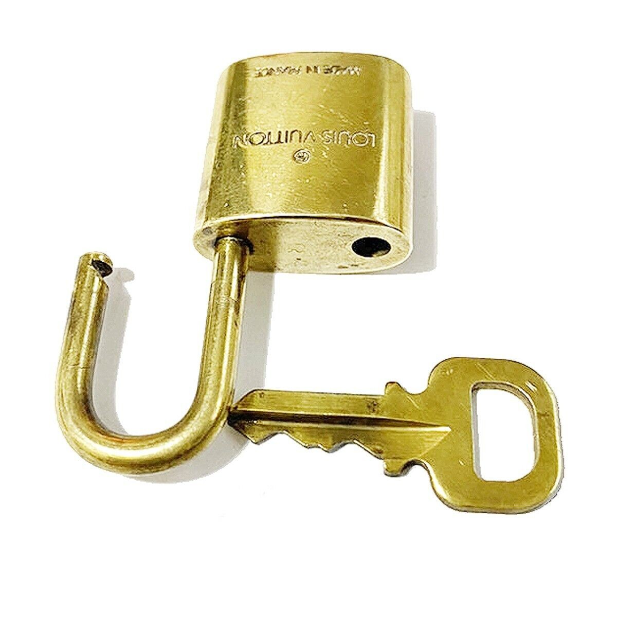 LOUIS VUITTON LV 10 SET PADLOCK KEY BAG CHARM CADENA GOLD-PLATED FRANCE 35MT125