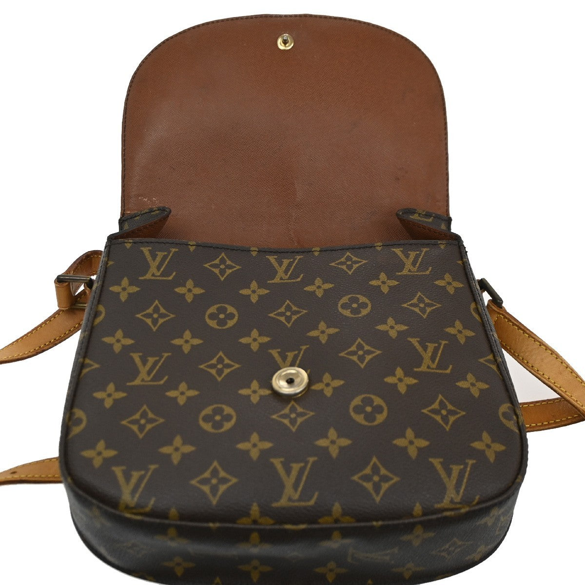 LOUIS VUITTON Saint Cloud GM Shoulder Bag Monogram Leather Brown M51242 39CA330