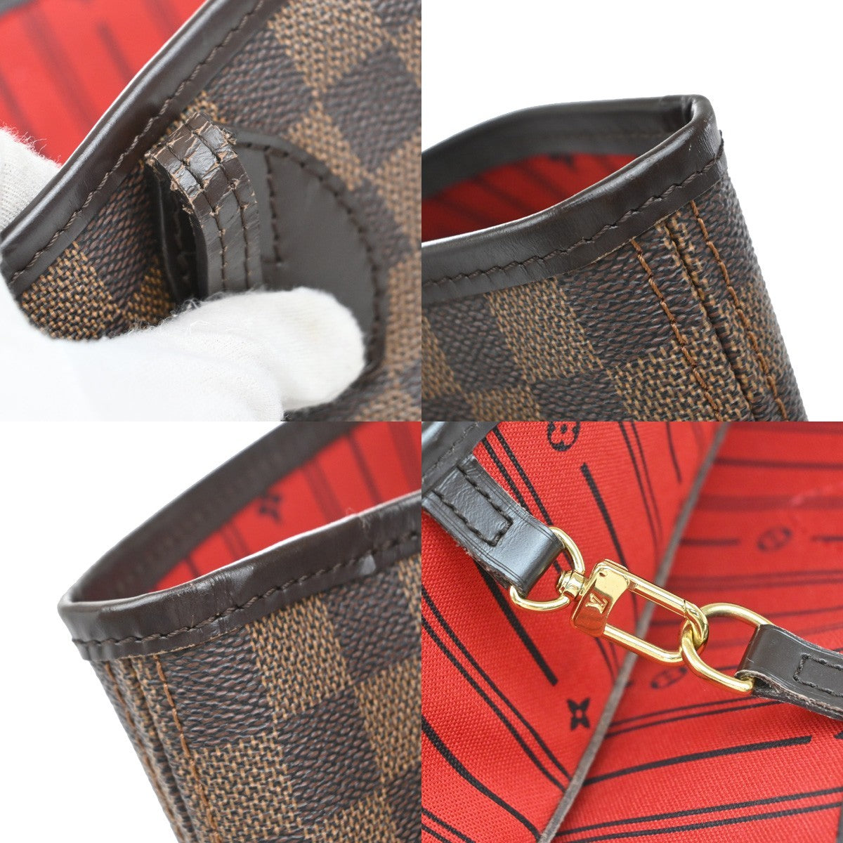 LOUIS VUITTON Neverfull MM Shoulder Bag Damier Ebene BN U.S.A. N51105 40KB322