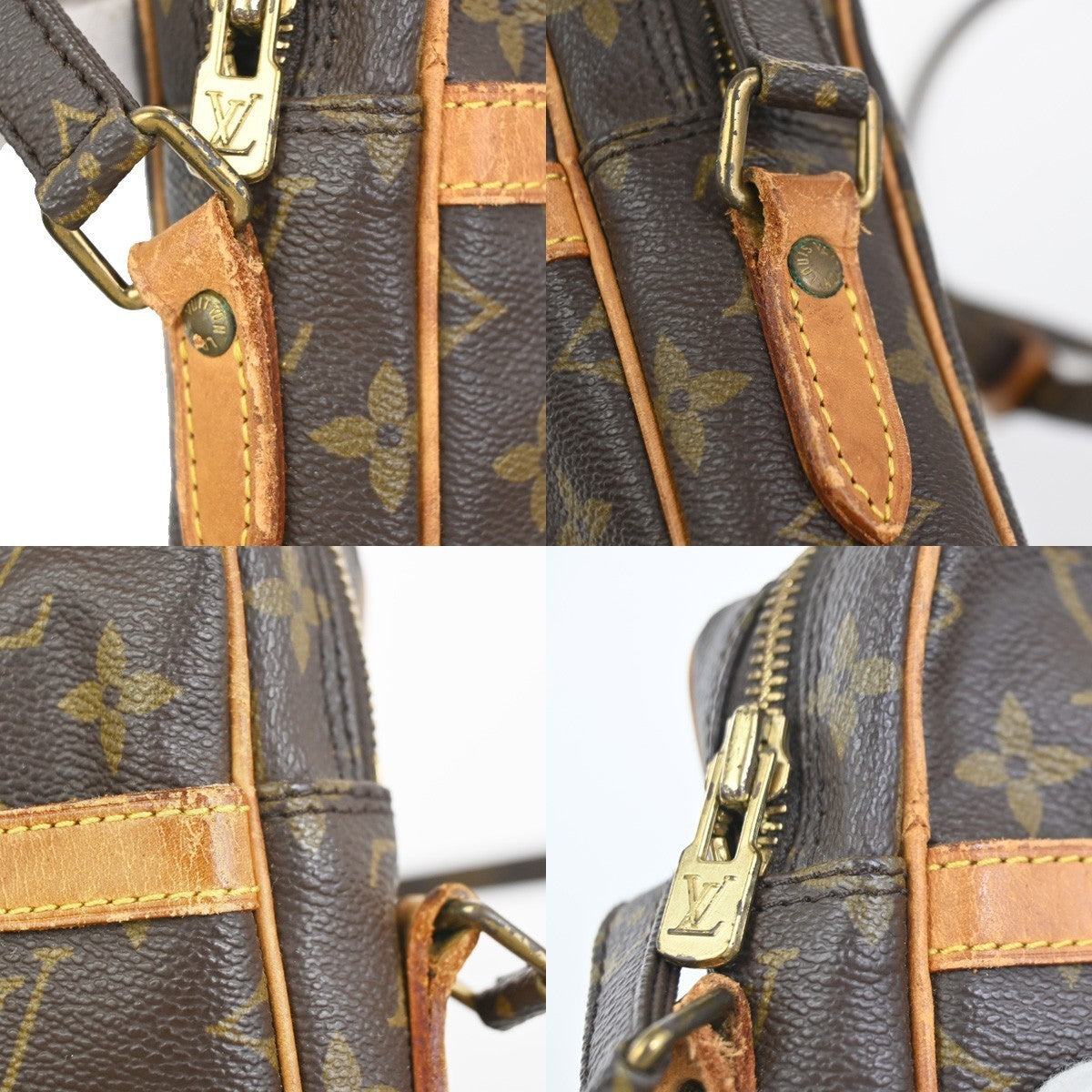 LOUIS VUITTON Danube Shoulder Bag Monogram Leather Brown France M45266 35KC828