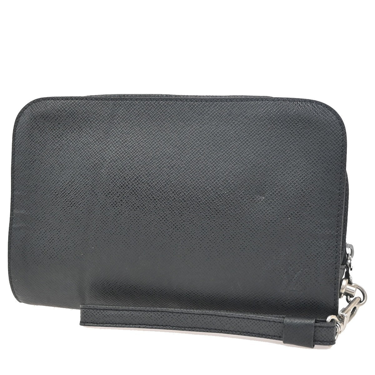 LOUIS VUITTON LV Logo BAIKAL Clutch Hand Bag Taiga Leather Black M30182 04KC763