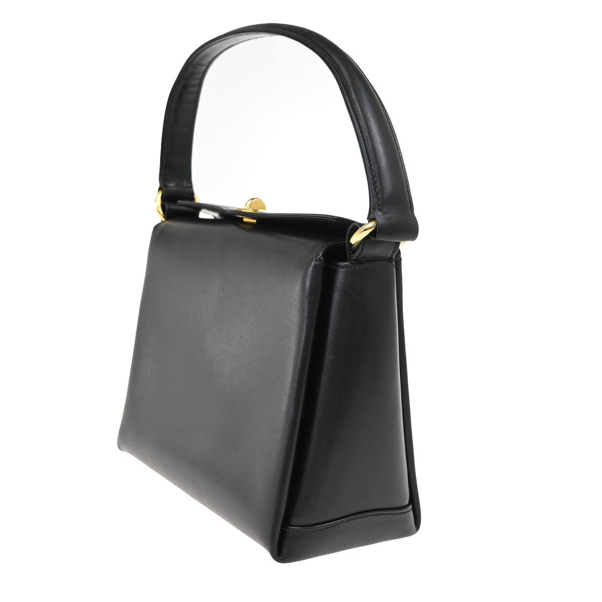 GUCCI CC Logo Shoulder Hand Bag Turn Lock Leather Black Red GHW Italy 16ZA307