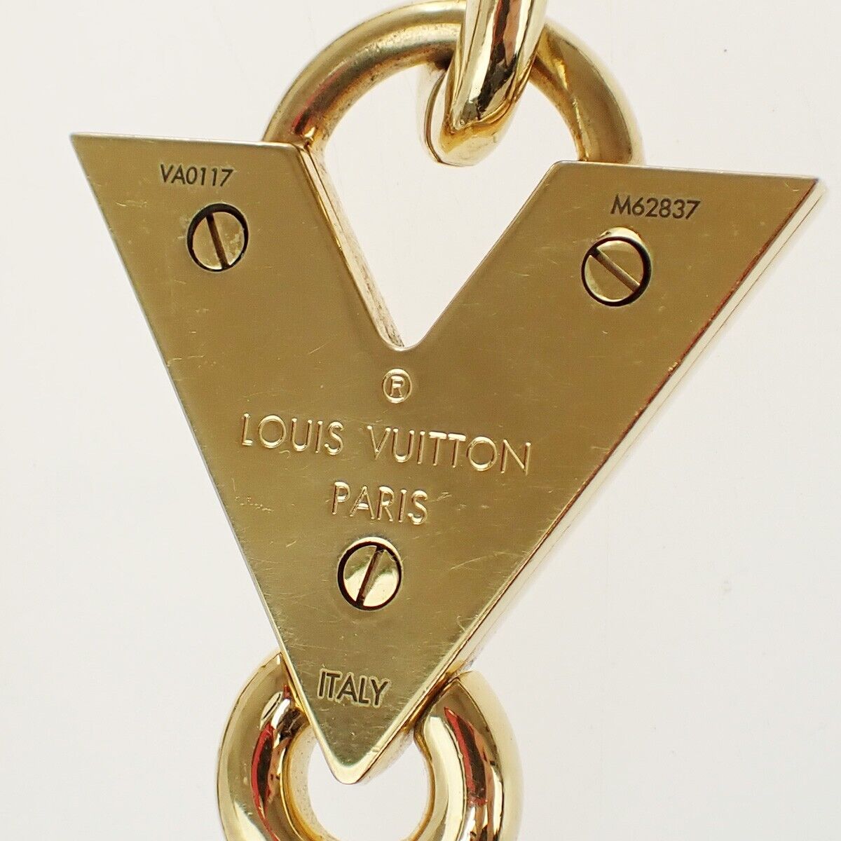 LOUIS VUITTON Logo Chain Long Necklace Gold Silver Italy M62837 87YG573