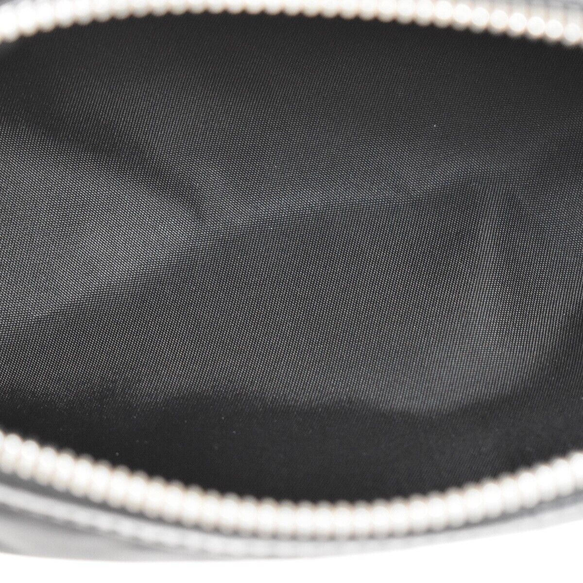 SALVATORE FERRAGAMO Vara Vanity Pouch Case Nylon Patent Leather Black 07GA588