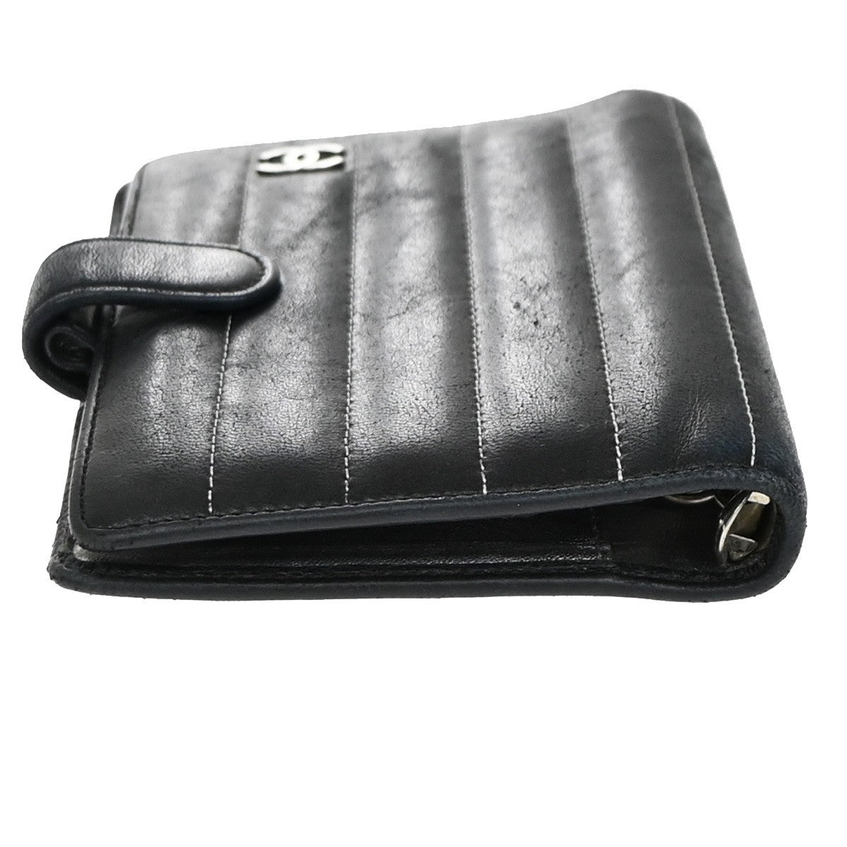 CHANEL Mademoiselle Agenda Day Planner Notebook Cover Leather Black SHW 60EG116