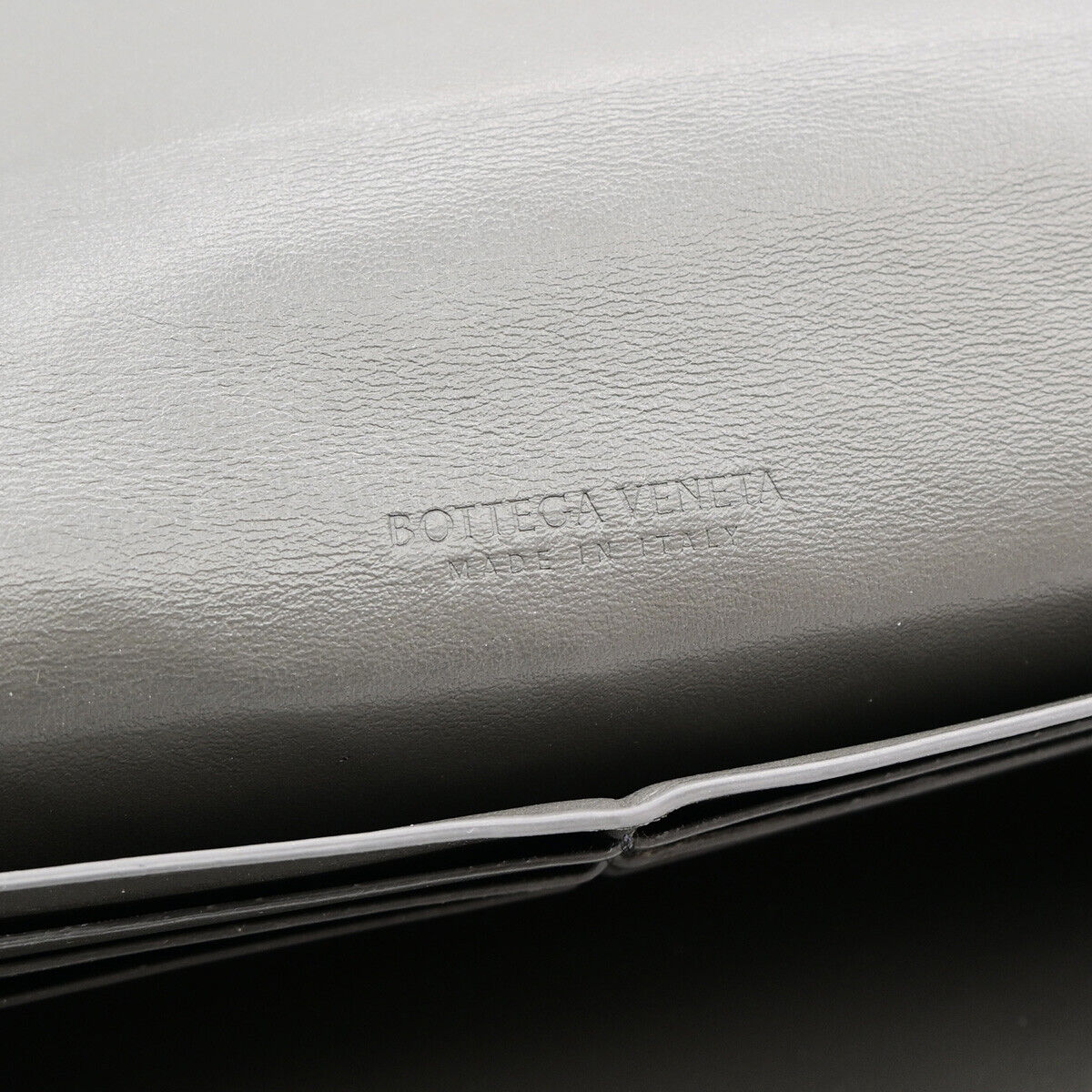 BOTTEGA VENETA Logo Intrecciato Long Bifold Wallet Purse Leather Gray 02YE808