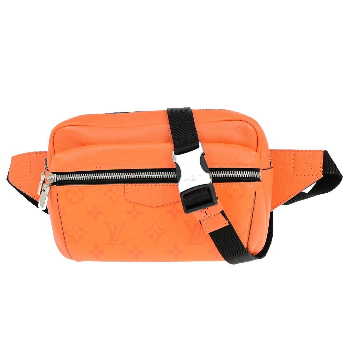LOUIS VUITTON LV Logo Body Belt Bum Bag Taigarama Leather Orange M30430 44EC336