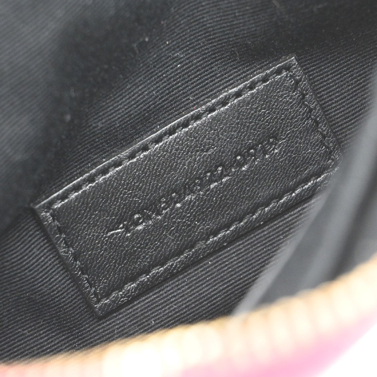 SAINT LAURENT Grain De Poudre Chevron Monogram Bill Pouch Bag Leather PK 86RF725