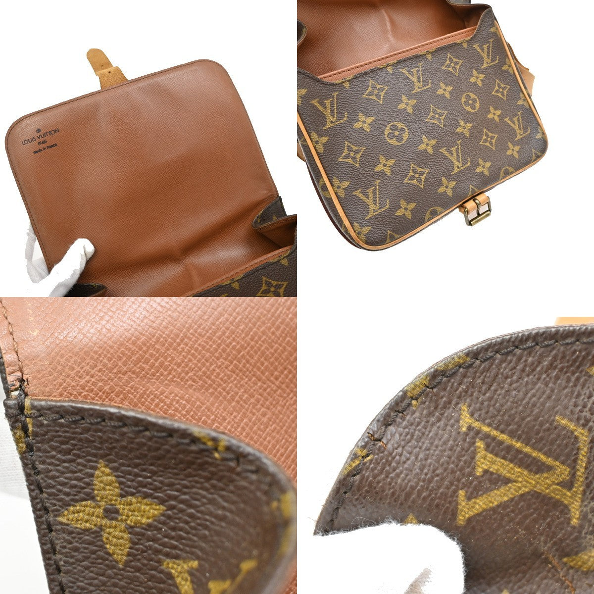 LOUIS VUITTON Cartouchiere MM Shoulder Bag Monogram Leather Brown M51253 89EF868