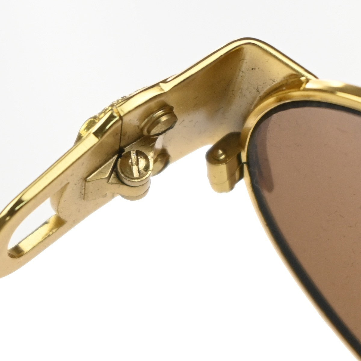 GIANNI VERSACE Medusa Sunglasses Plastic Metal Gold Brown MOD S34 Italy 01MA579