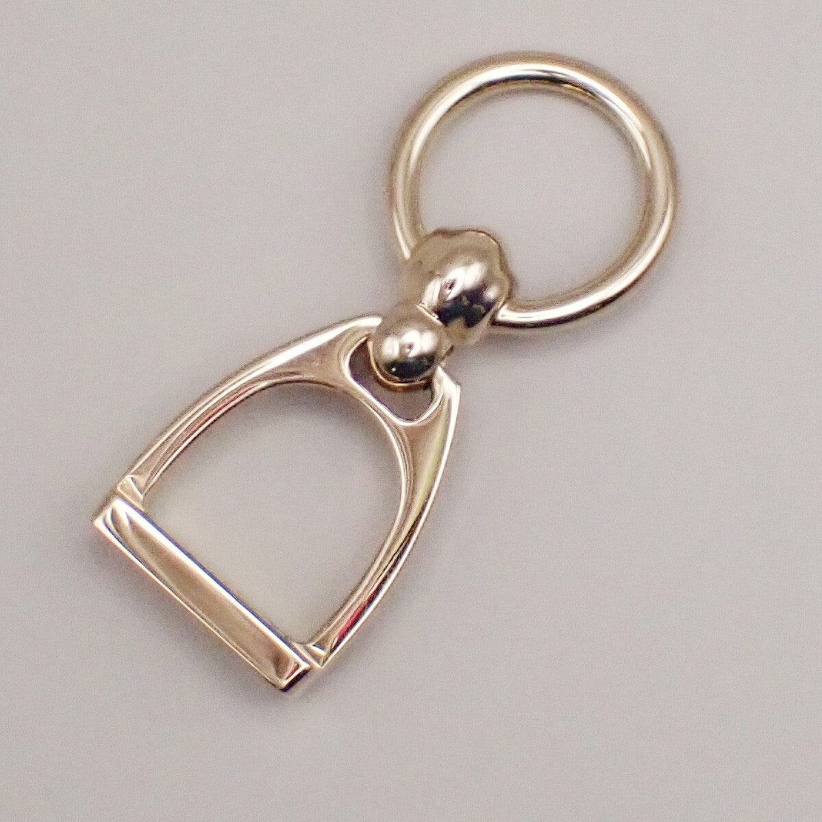 HERMES Logo Charms Etrier Twilly Ring Palladium Plated brass Italy 69RL133