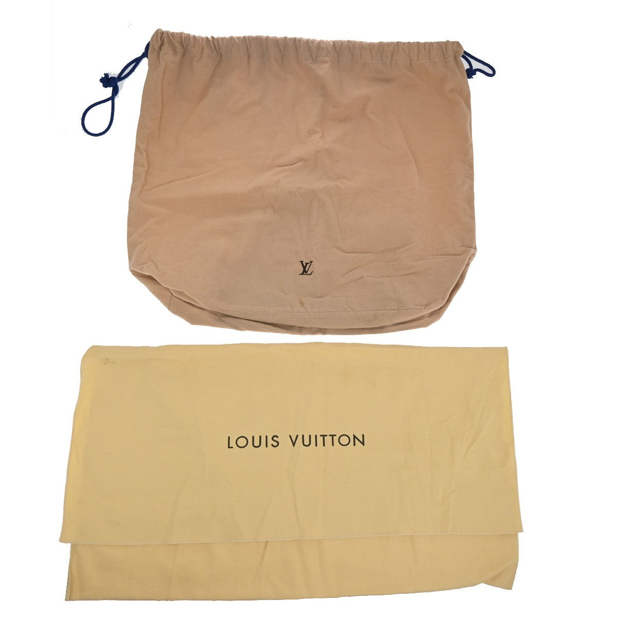 LOUIS VUITTON Logo 10 Set Dust Bag Drawstring Canvas Cotton Beige Brown 09KC802