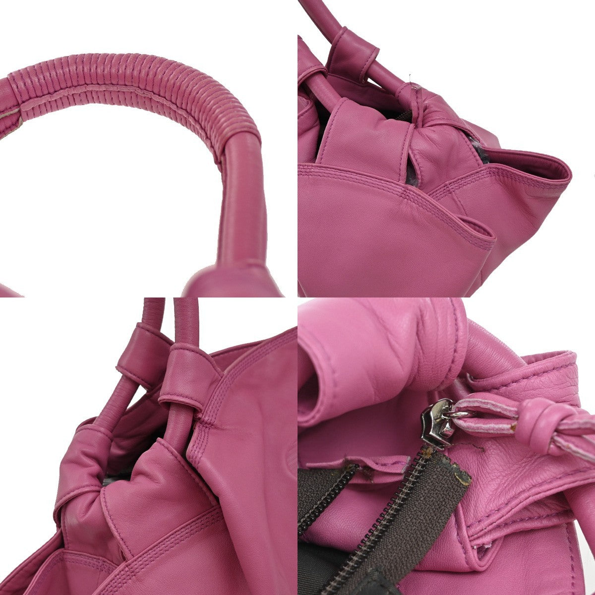 LOEWE Anagram Logo Nappa Aire Hand Bag Leather Pink GHW Spain 39EG058