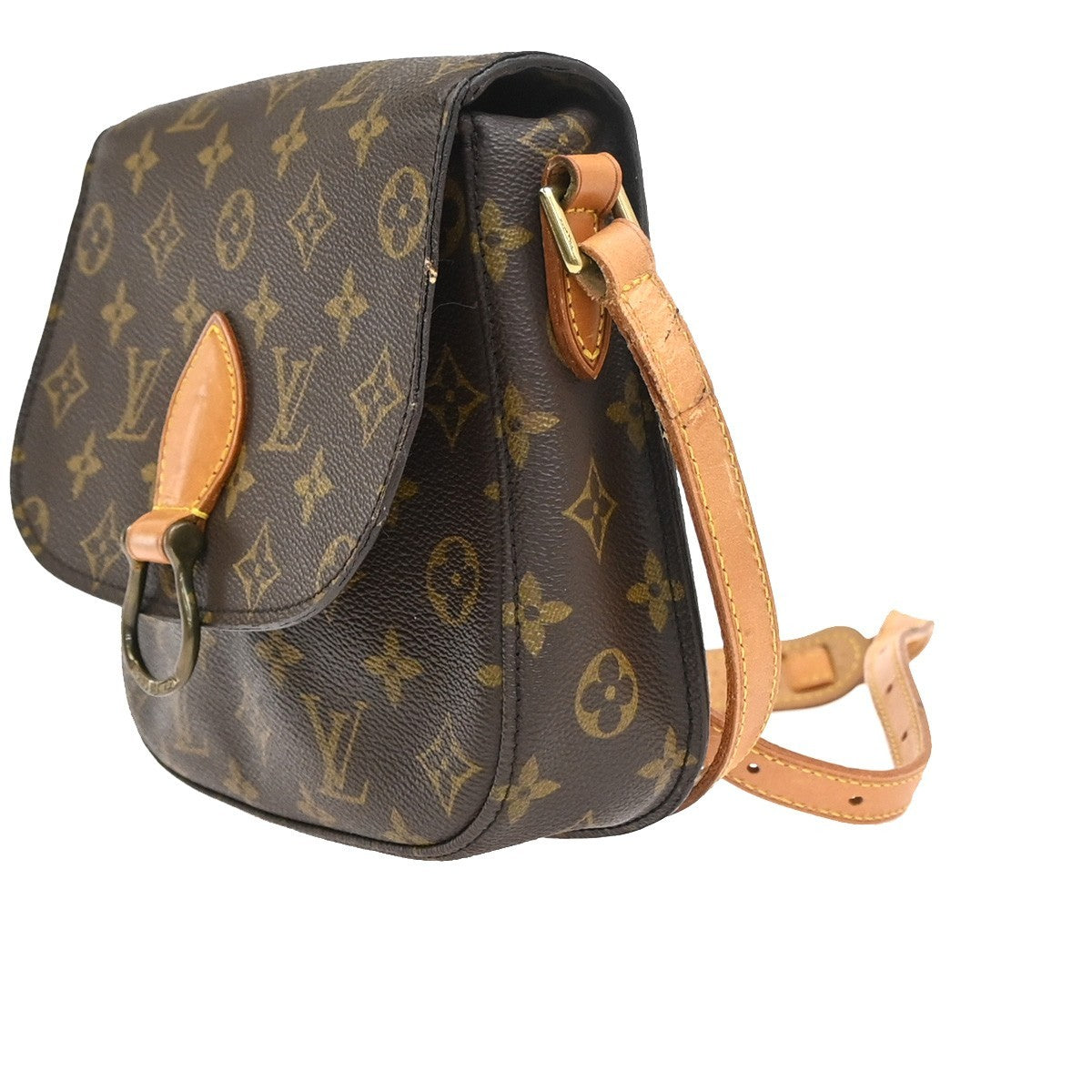 LOUIS VUITTON Saint Cloud MM Shoulder Bag Monogram Leather Brown M51243 82KC898