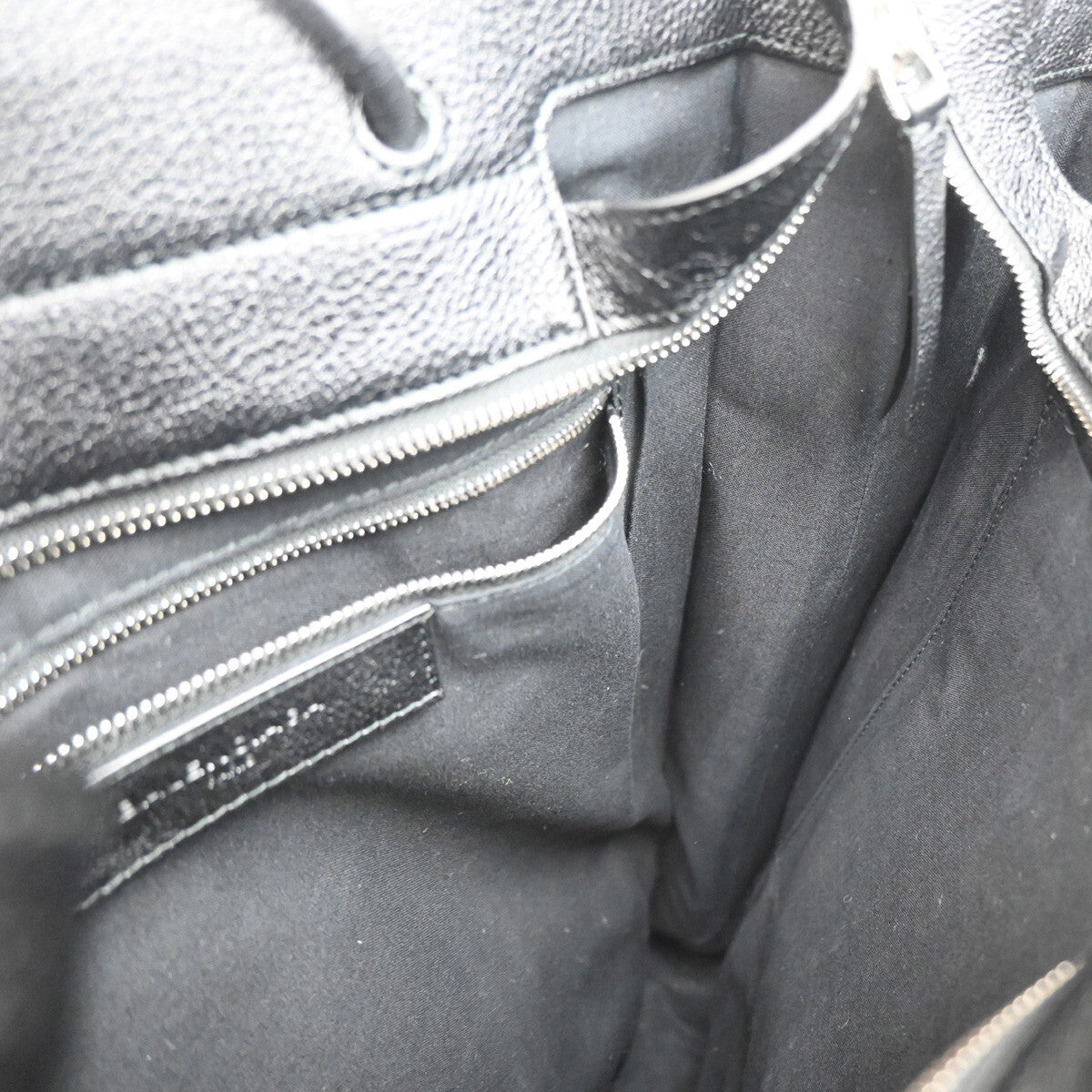 BALENCIAGA Logo Large North South Shopping Shoulder Bag Leather Black 77FB720