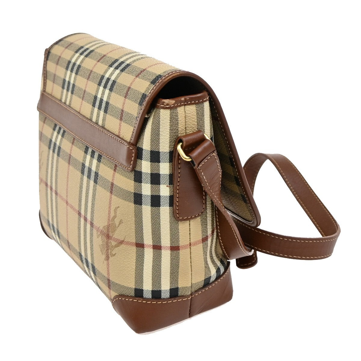 BURBERRY Logo Nova Check Crossbody Shoulder Bag PVC Leather Beige Brown 31FB800