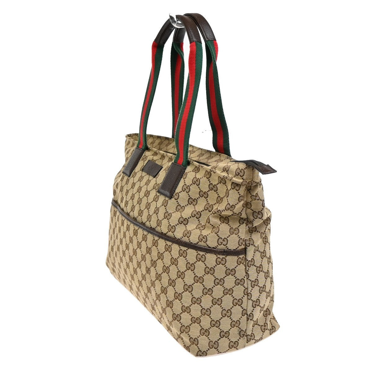 GUCCI Sherry GG Pattern Mothers Shoulder Tote Bag Canvas Leather Brown 85KB282