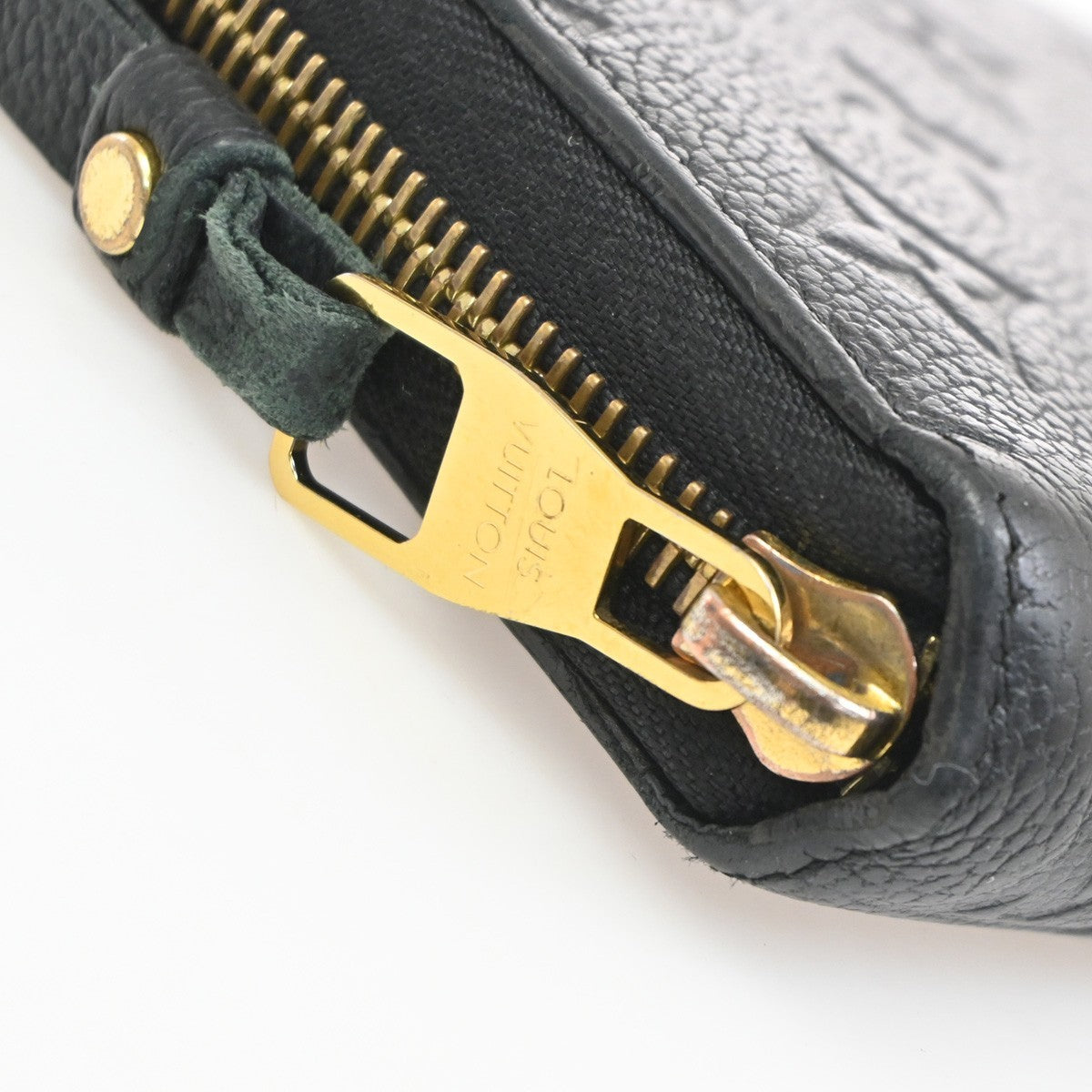 LOUIS VUITTON Zippy Long Wallet Monogram Empreinte Leather Black M61864 80KD173