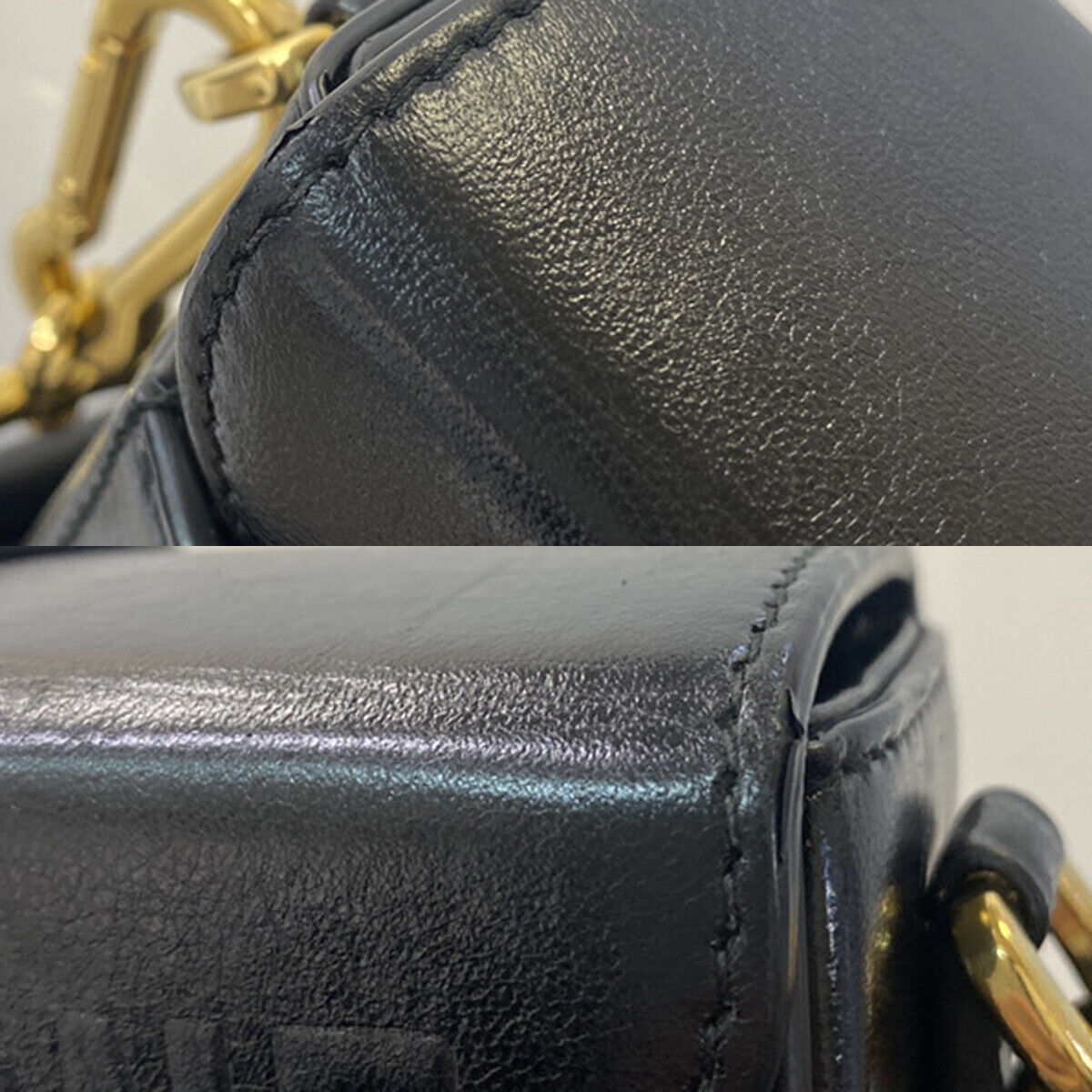 CHRISTIAN DIOR 30 Montaigne Box Shoulder Bag Calfskin Leather Black GHW 645RK712