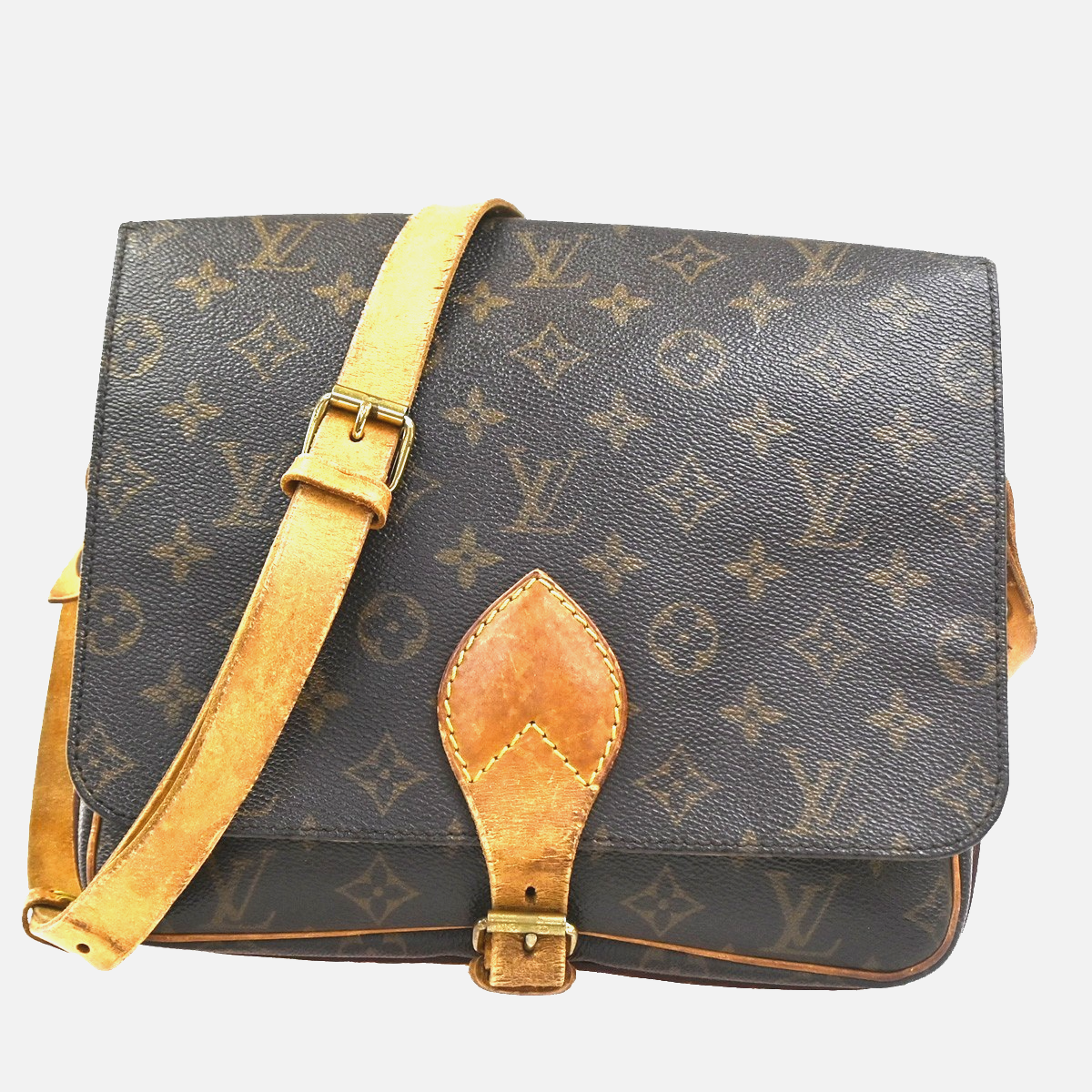 LOUIS VUITTON Cartouchiere GM Shoulder Bag Monogram Leather Brown M51252 34YH986