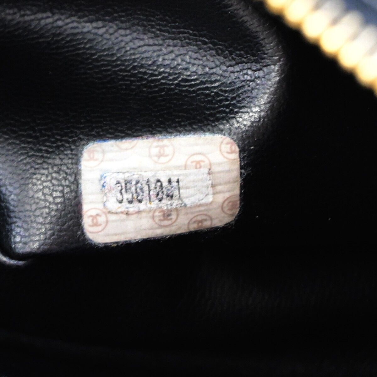 CHANEL CC Logo Chain Shoulder Bag Caviar Skin Leather Black GHW Italy 690RF155