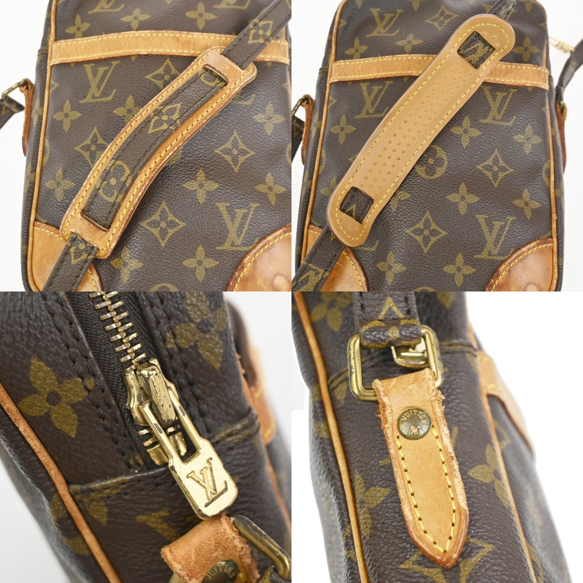 LOUIS VUITTON Danube Shoulder Bag Monogram Leather Brown France M45266 35KC828