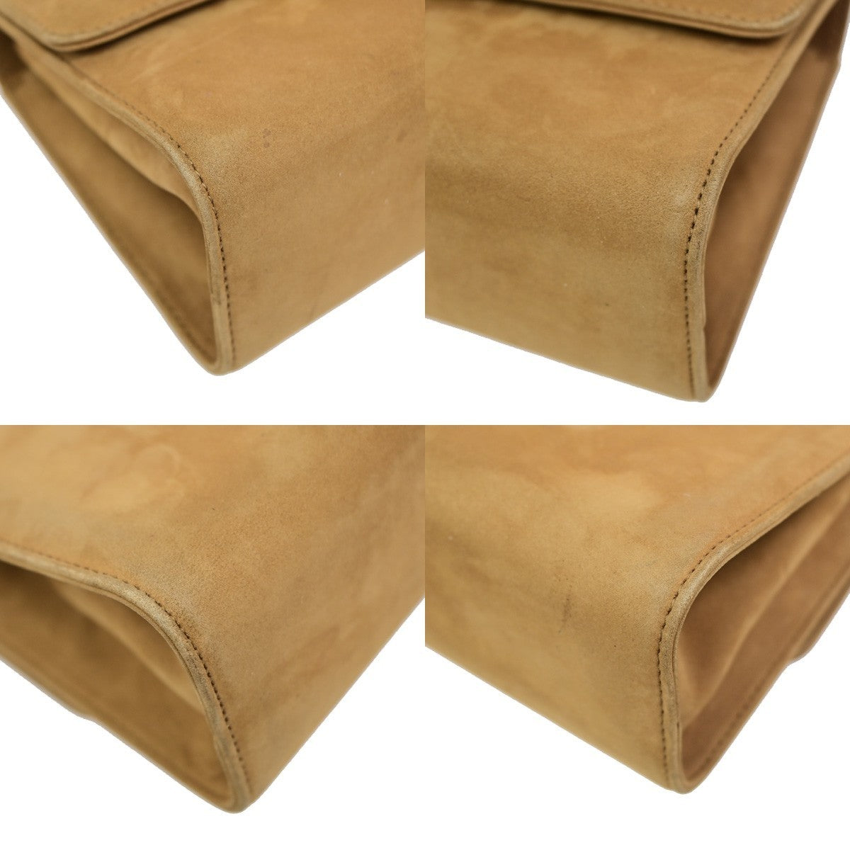 SALVATORE FERRAGAMO Logo Gancini Mini Shoulder Bag Suede Leather Beige 36KD112