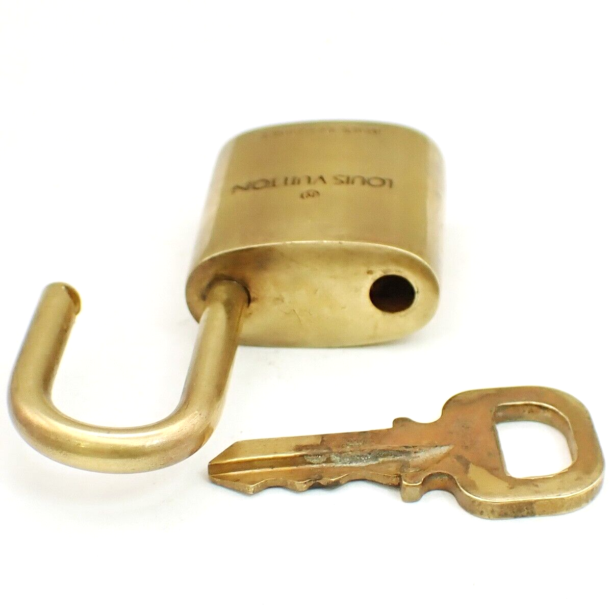 LOUIS VUITTON LV 10 Set  Padlock Key Bag Charm Cadena Gold Plated France 37YF814