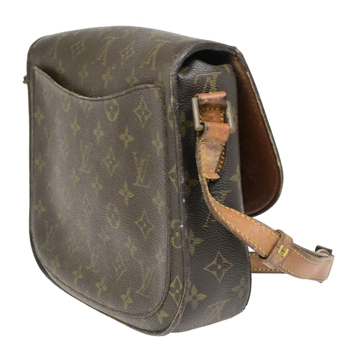 LOUIS VUITTON Saint Cloud GM Shoulder Bag Monogram Leather Brown M51242 63EB718