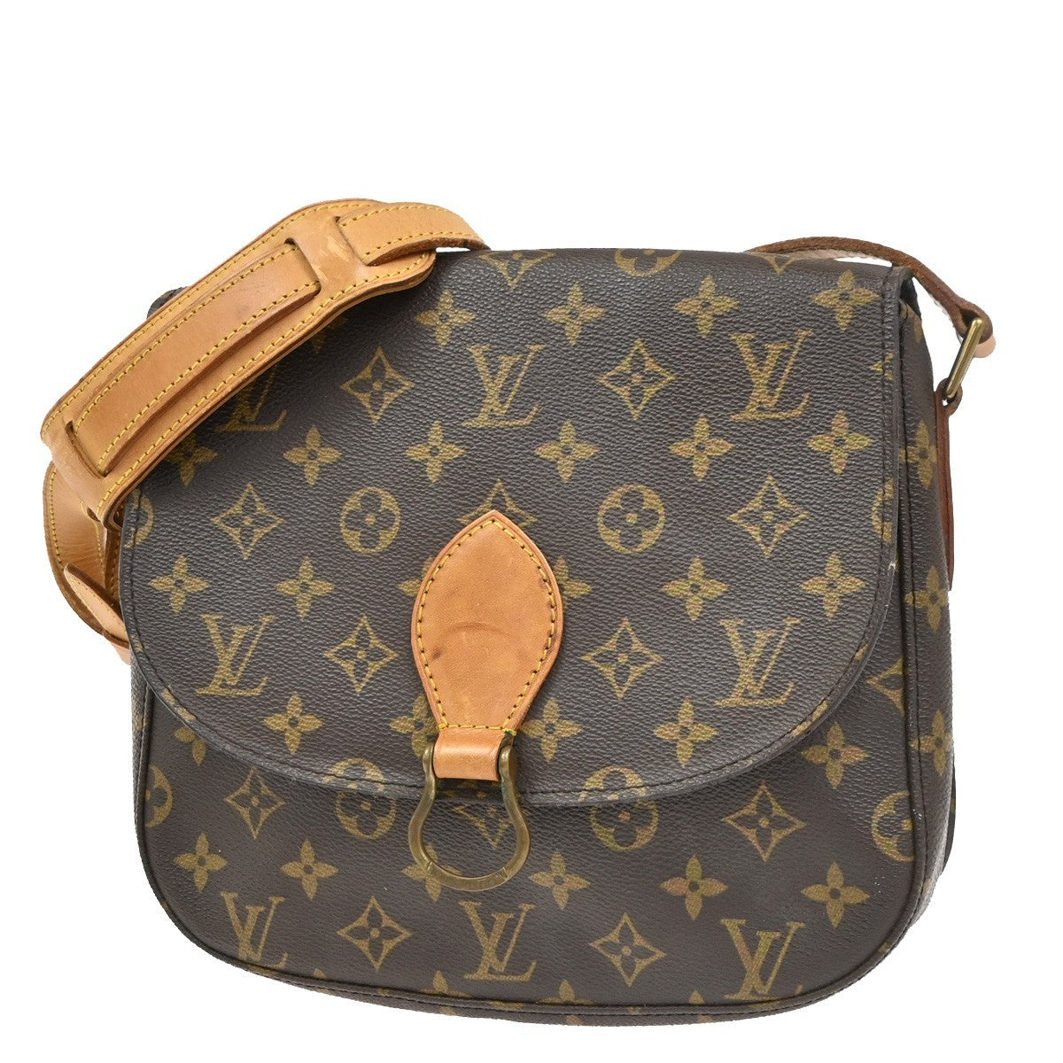LOUIS VUITTON Saint Cloud GM Shoulder Bag Monogram Leather Brown M51242 86CB008