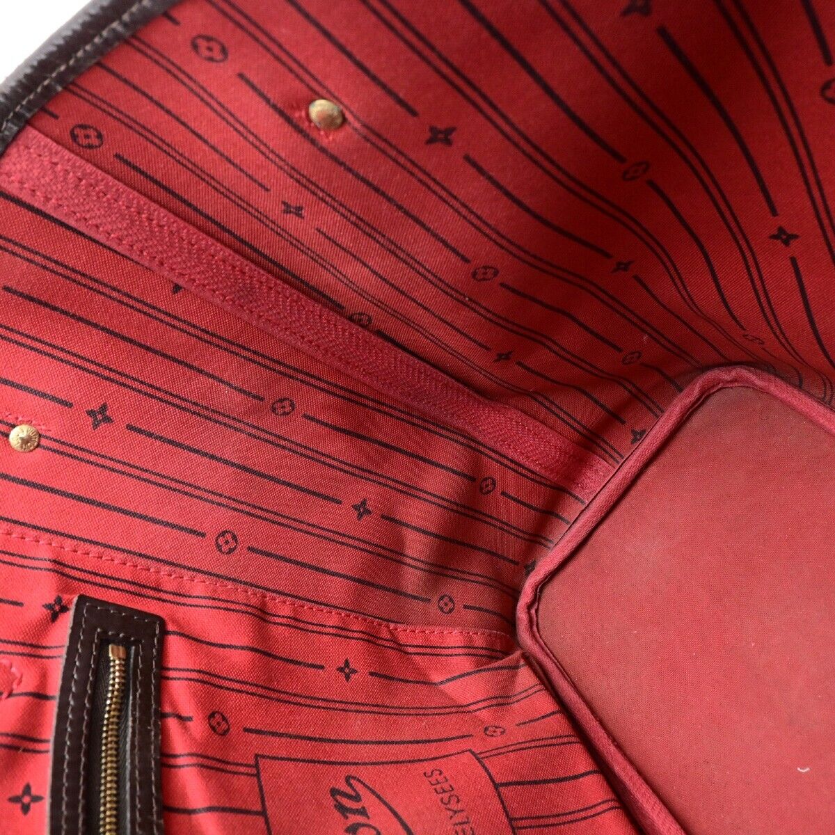 LOUIS VUITTON Neverfull MM Shoulder Bag Damier Ebene Leather BN N51105 78EC989