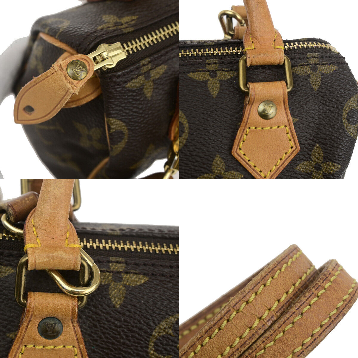 LOUIS VUITTON Mini Speedy 2Way Hand Bag Monogram Leather Brown M41534 97YF355