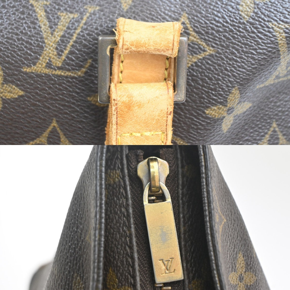 LOUIS VUITTON Cabas Piano Shoulder Bag Monogram Leather Brown M51148 34MA377