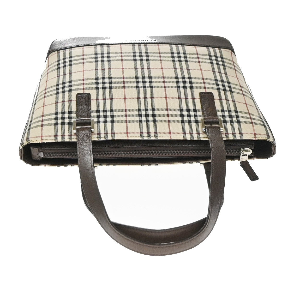 BURBERRY Logo Nova Check Shoulder Hand Bag Canvas Leather Beige Brown 38RQ001