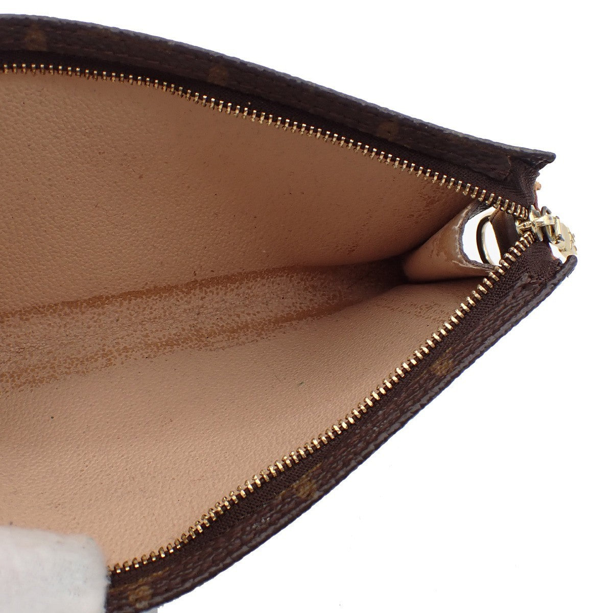 LOUIS VUITTON Logo BUCKET GM Pouch Bag Monogram Leather Brown France 60KB737